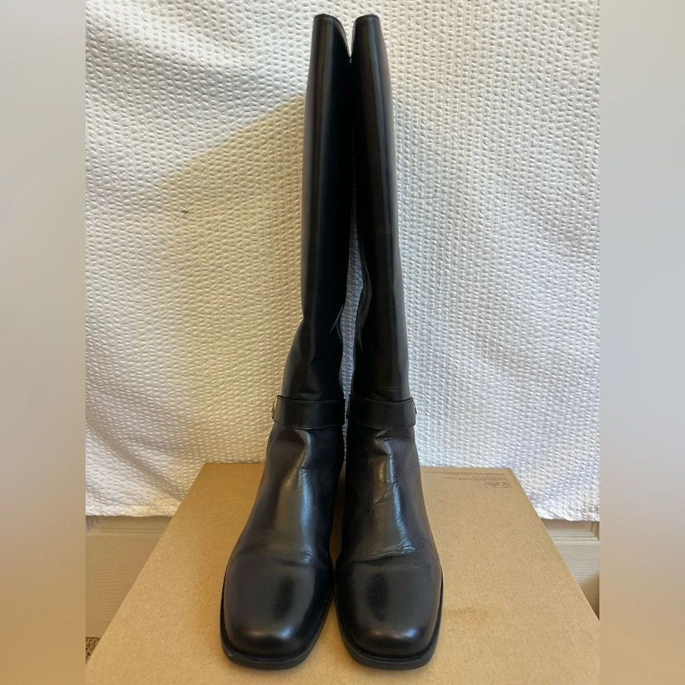 Valerie Stevens Heritage Black Leather Knee High Riding Boots Women’s Size 9